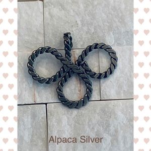 Alpaca Silver Clover Pendant NWOT
